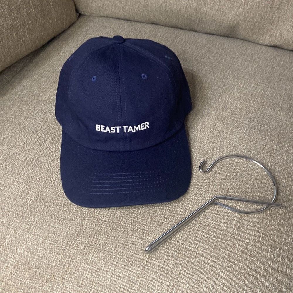 Berodin Wax Navy Beast Tamer Baseball Hat Cap & Metal Wax Can Holder & Scraper